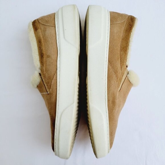 M. Gemi Women's Chestnut Suede The Sofia Shearling Slip-on Sneaker - 39 (US 8.5) - Picture 8 of 10